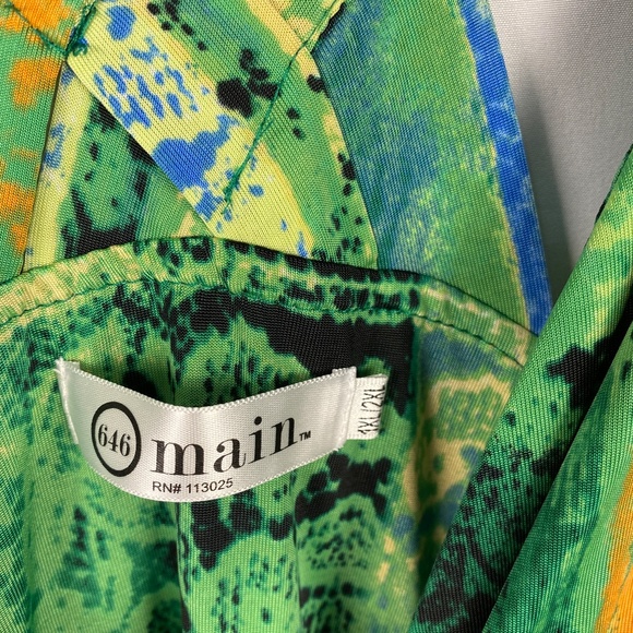 646 Main maxi dress, size 1XL / 2XL, green multi sundress sleeveless criss cross - Picture 6 of 12